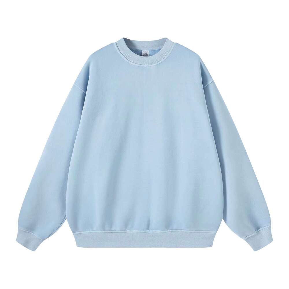 High Quality Men's Washed Wool Crew Neck Logo sweatshirts