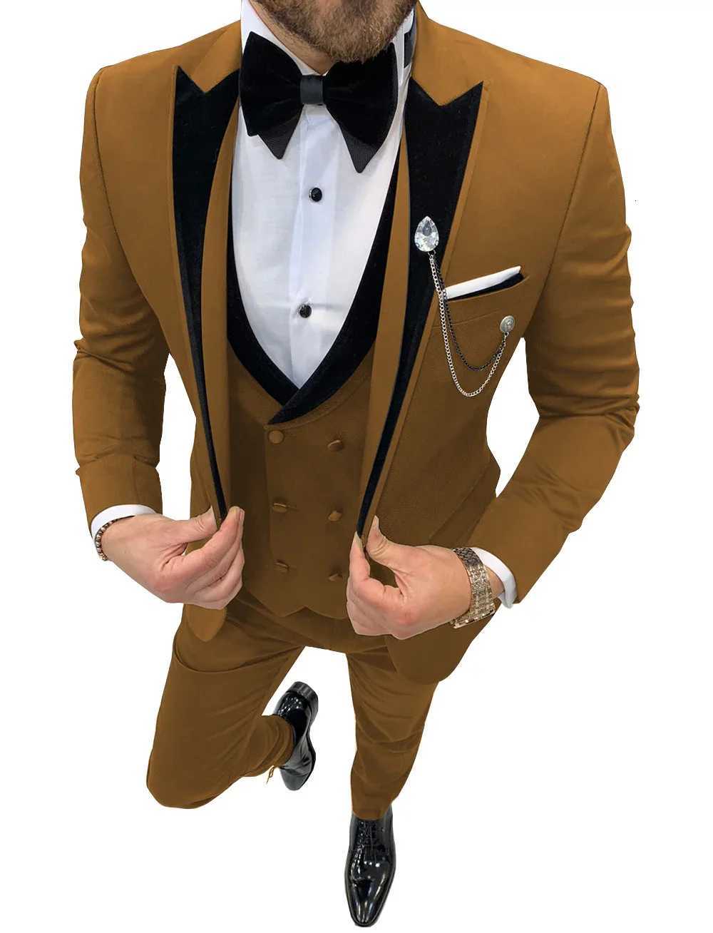 Men Suits Men Dress Suits Casual Commuter Office Business Suits For Wedding Coustime Homme Luxe Three PiecesBlazerVestPants W250910