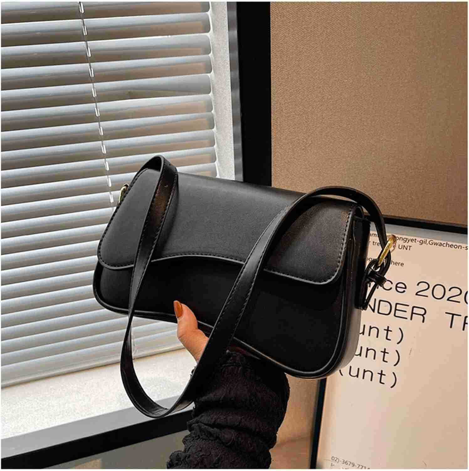 Shoulder Bag for Women Y2K Trendy Purse Vegan Leather Hobo Handbags Clutch Saddle Bag with 2 Removable Strap M250910