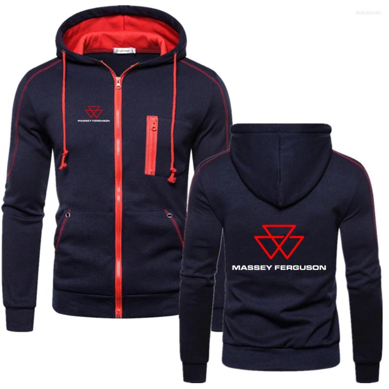Men's Hoodies 2025 Spring And Autumn Massey Ferguson Logo Print Solid Color Zipper Personality Jacket Leisure Versatile Coat