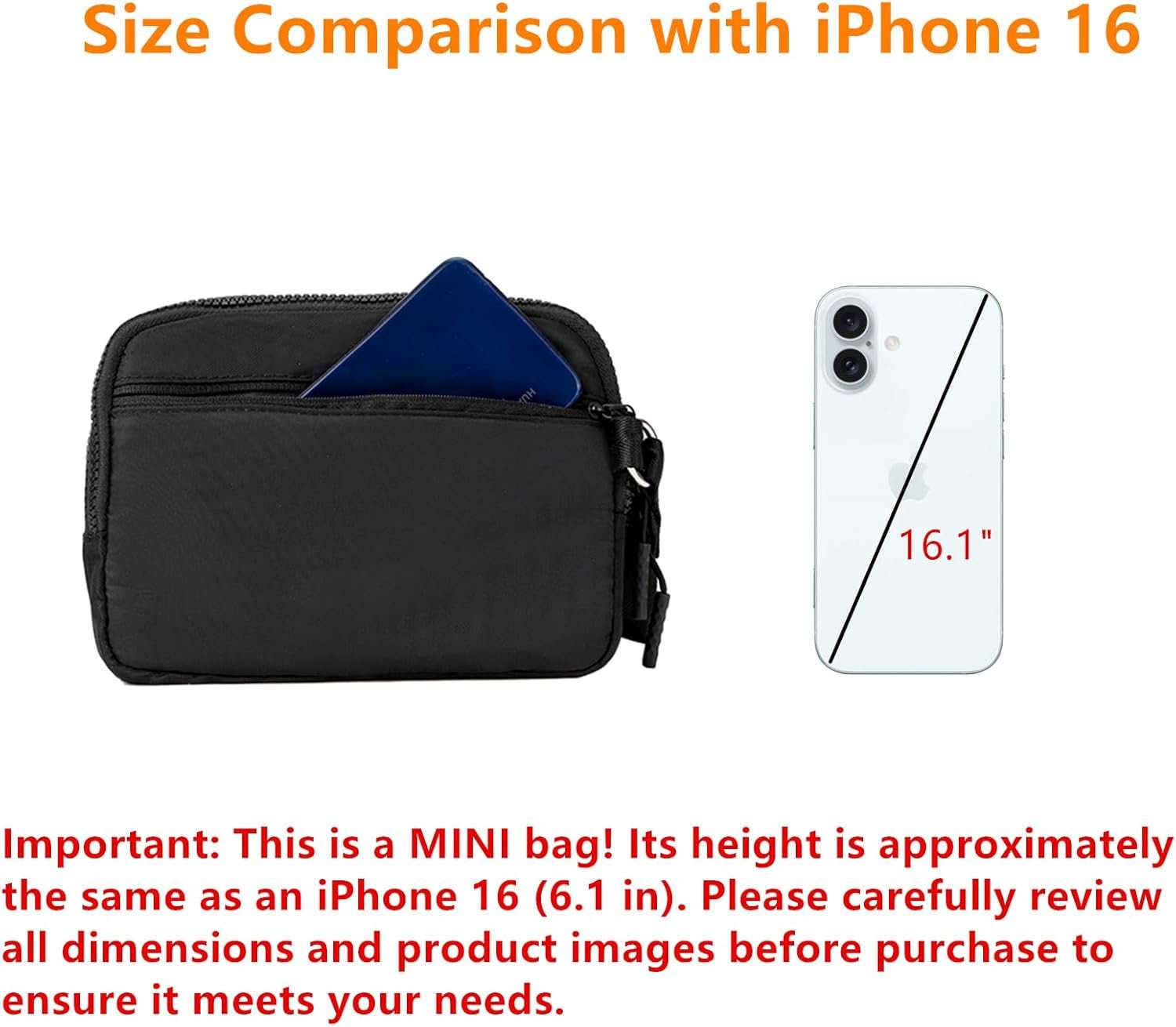 Small Crossbody Purses for Women Mini Shoulder Bag 82 W x 6 H with Adjustable Strap Travel Gift M250910