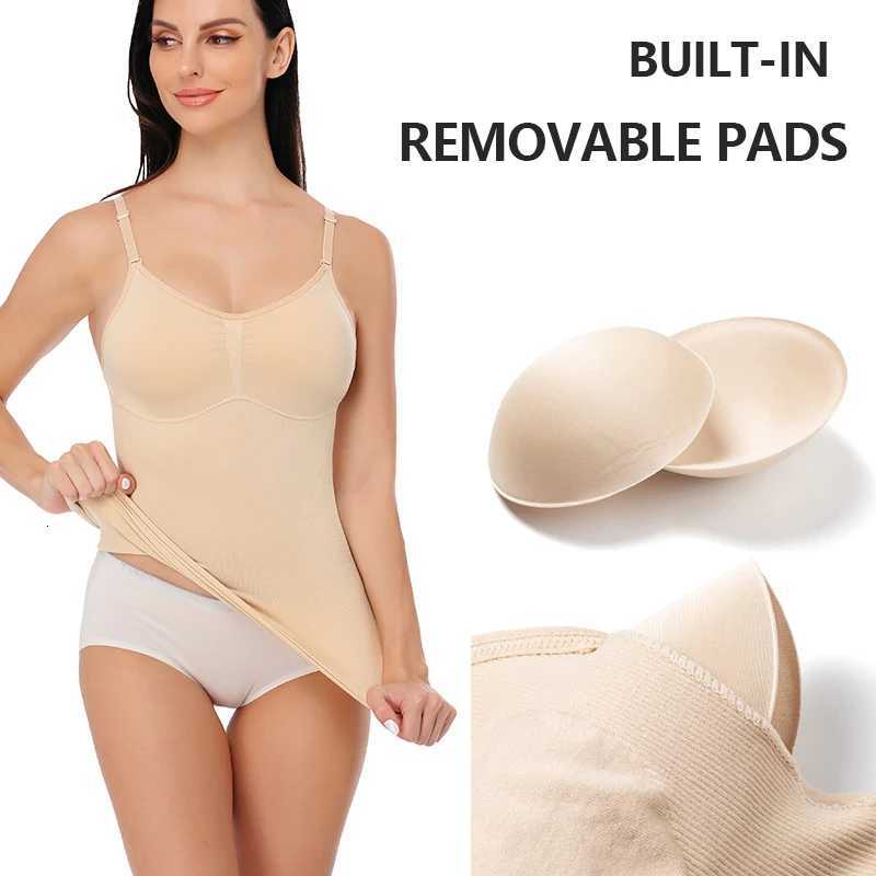 Body Shaper Soft New Slimming Tank Removable Pad Cami Tank Top Comfortable Plus Size Women Shapewear Padded Vest Dropship W250910
