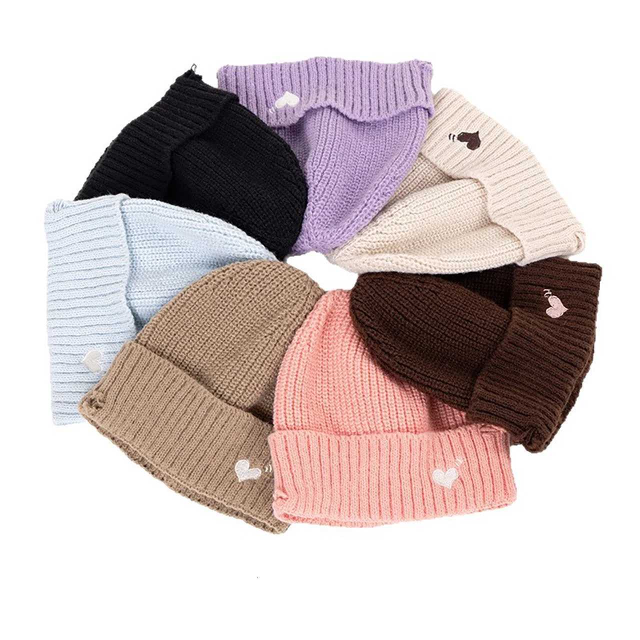 Autumn Winter Wen Winter Hat Hip Hop Trendy Love Ho Knitted Beanie Solid Color Ear Protection Warm Hats G250910