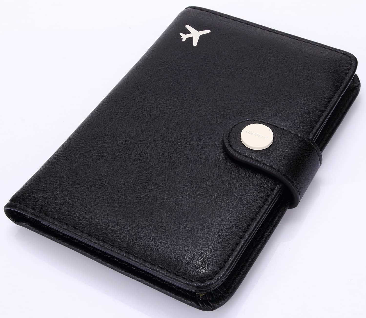 Passport Holder Women Men Passport Cover Travel Wallet Rfid Blocking Passport Wallet Cover Case Travel Essentials Document Organizer BlackZ250910