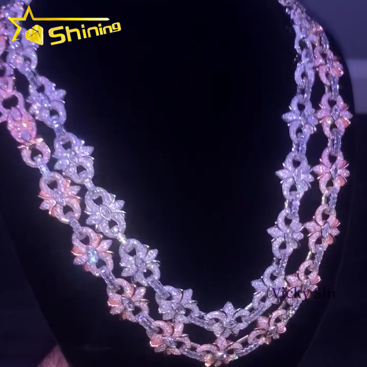 Pass Diamond Tester 925 Silver Hip Hop Moissanite Diamond Infinity Cuban Link Chain Iced Out Luxury Rapper Fashion Jewelry