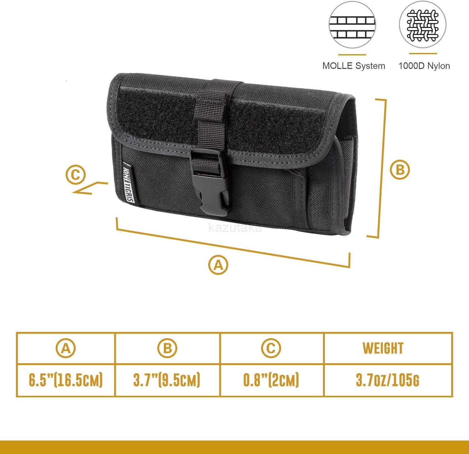 Phone Pouch Tactical Cell Holster for 225 Belt with MOLLE Strap and Quick Release UTXDuraflex BuckleWaist Bag Zipper Mobile Bag for 4761 Phone Z250910