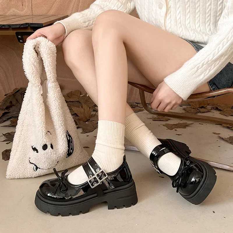 Ladies Shoes 2025 Brand Mary Janes Womens High Heels New Dress Pumps Women Bow Tie Round Toe Buckle Strap Med Heel Shoes Women W250910