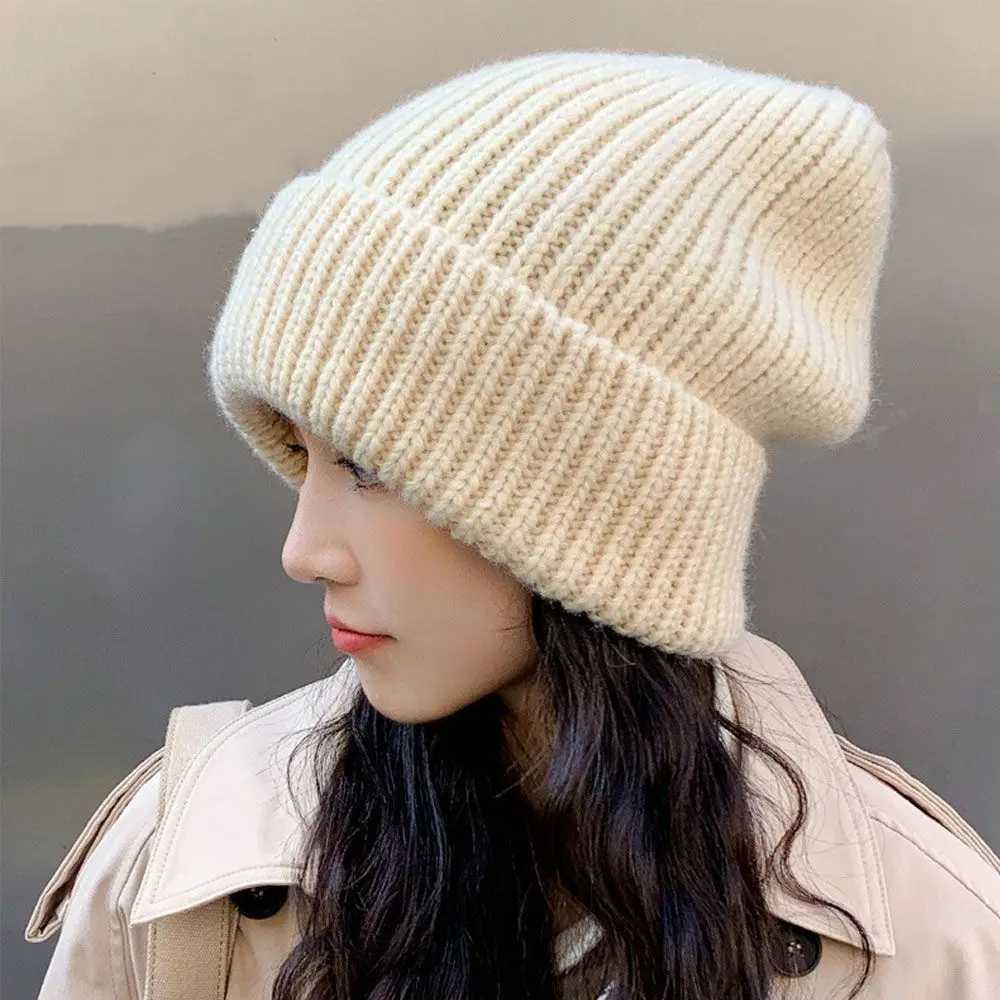 Fashion Winter Warm Hats for Women Casual Stacking Knitted Bonnet Cs Men Hats Solid Color Hip Hop Unisex Female BeaniesXJ250910