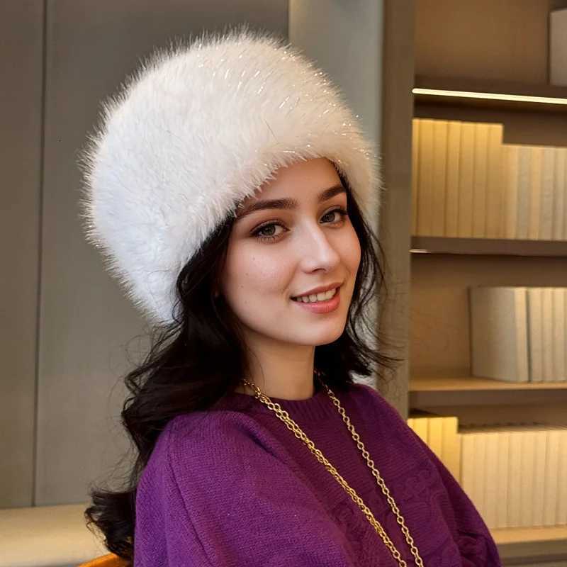 Faux Fur Trper Hat Women Warm Fleece Lined Winter Ear Fl Bucket Style Cold Weather Skiing Outdoor Face SlimmingXJ250910