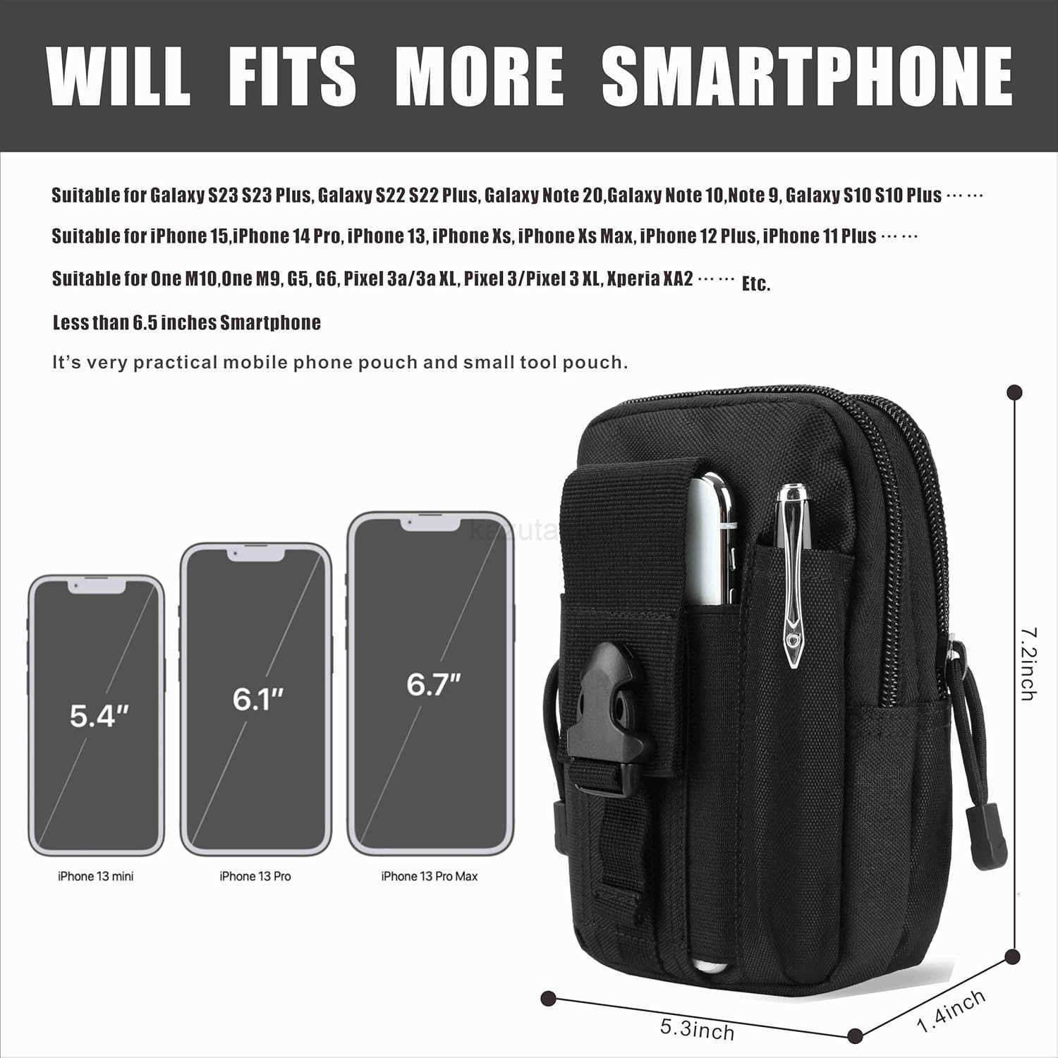 Tactical Waist Pouch EDC Molle Waist Bag Belt Phone Pouch Holster Purse Carrying Pouch for Smartphone Tools Z250910