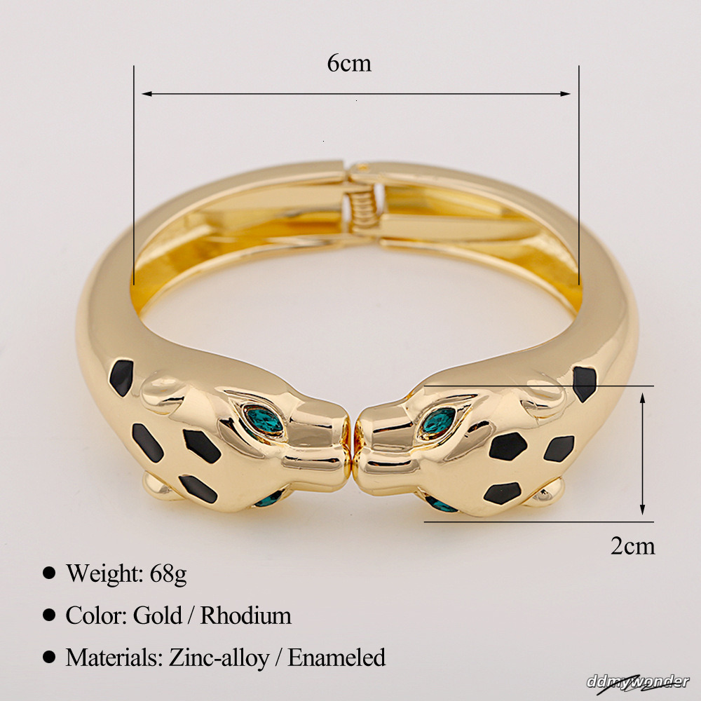 2025 New Retro, Fashionable And Individual Leopard Head Oil Drop Alloy Open Designer Jewelry Wedding Ring Bracelet ddmywonder ddmywonder