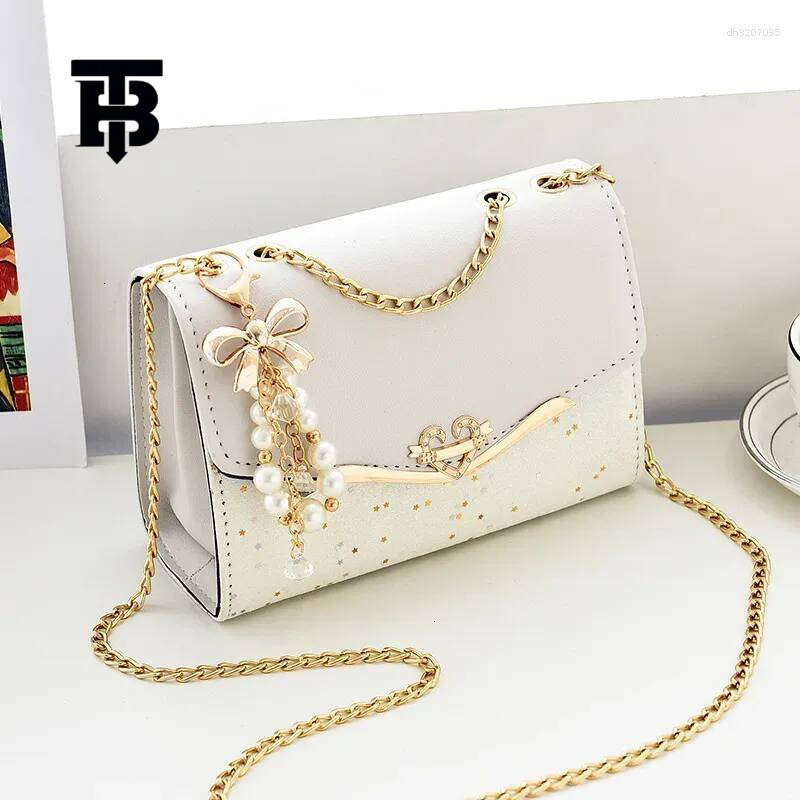TB BHULAMTE Luxury Designer Versatile Shoulder Bag, Fashionable Ladies' Small Luxury Bag Square Crossbody Bag Girls' Cross Tassel Pendant Si