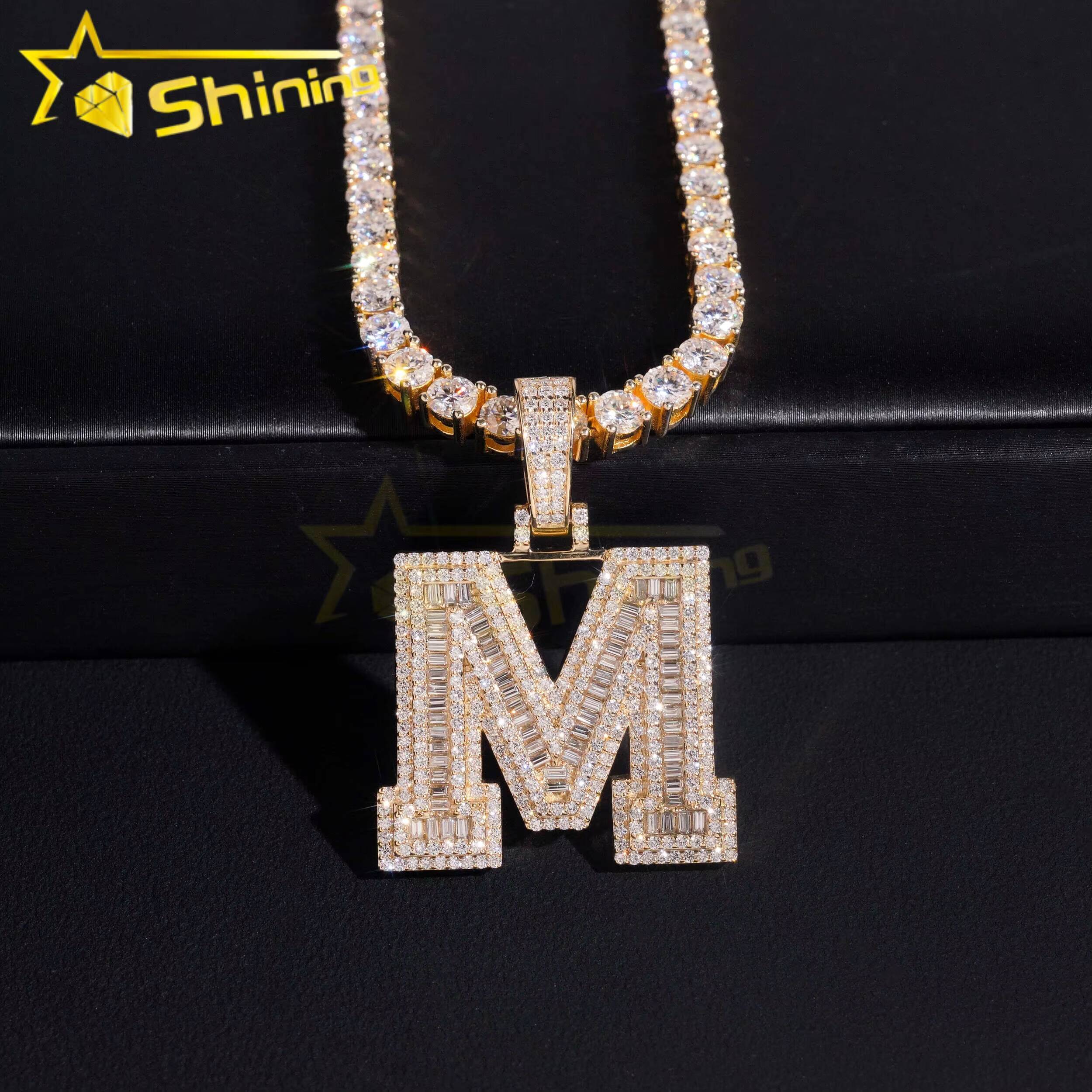 Custom Made Hip Hop Jewelry 10K 14K 18K Real Gold Lab Diamond Iced Out Hip Hop Initial Pendant HighEnd Hand Setting Jewelry