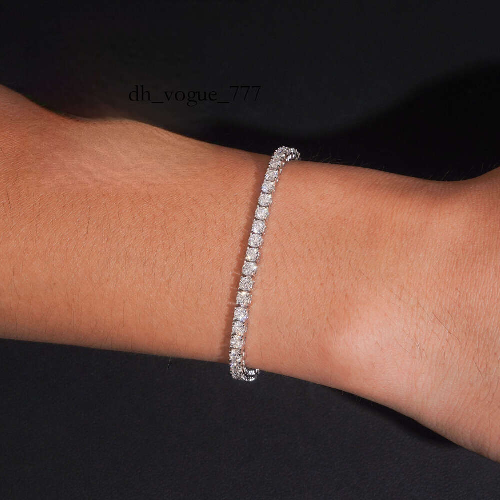 USA Warehouse Local Stock 3mm Solid Sier Hip Hop Iced Out GRA Moissanite Dia Sparkling Tennis Bracelet