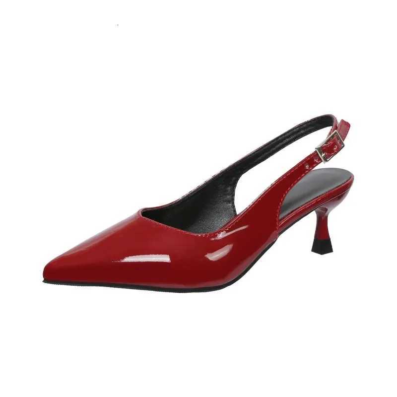 Shoes for Women 2025 Slingbacks Womens High Heels Fashion Office Career Pumps Women Pointed Toe Buckle Strap Plus Size Sandal W250910