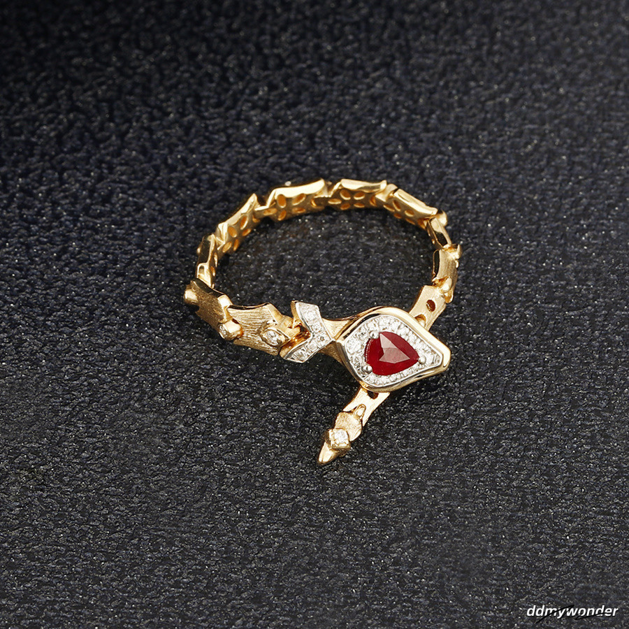 Red/Green Eye Gold Color Snake Bone Joint Buckle Ring Women Personality Party Gift Jewelry Drop 250711 ddmywonder ddmywonder