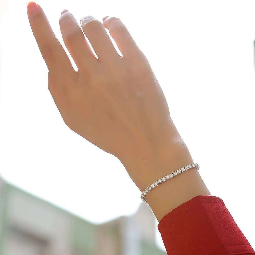 in Manufacturing Jewelry, S Sier Tennis Moissanite Bracelet, Accepting Customization