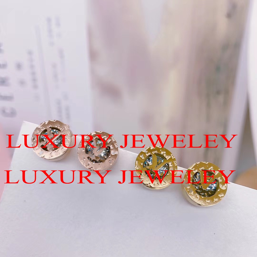 Hip hop Luxury designer 316L stainless Steel Women girl men boy dimond flower Earring 18k Gold Silver studs Earrings Wedding Party Jewelry never fade