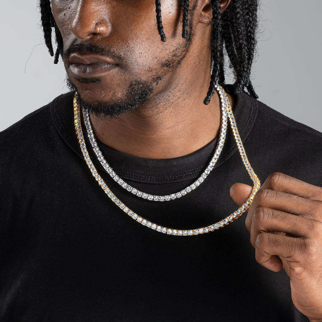 Wholesale 925 Silver Moissanite Tennis Necklace with 5mm Chain GRA Certified Jewelry