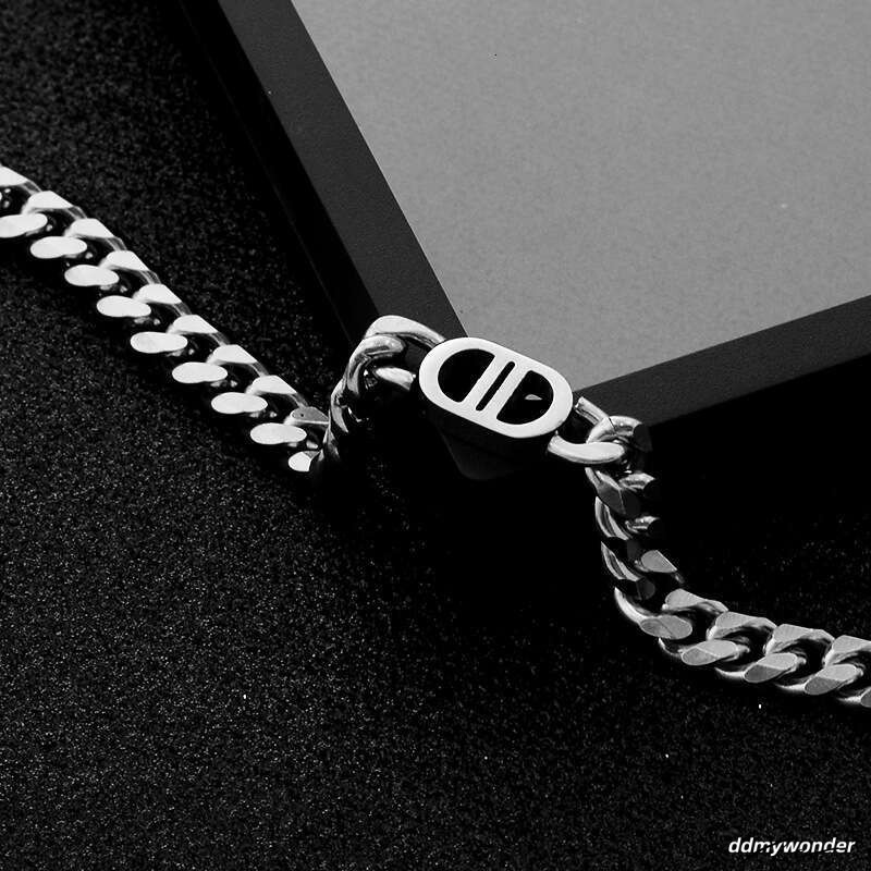 Stainless Jewelry Titanium Steel Double D Clavicle Chain Gold Necklace Unisex Couple Niche Bracelet Bangle ddmywonder ddmywonder ddmywonder