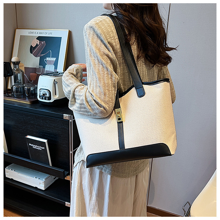 Free shipping designer Commuting Bag Fashion Handbag Trendy Women Bag Large Capacity Retro Versatile Shoulder Bag Canvas Elegant Tote Bag
