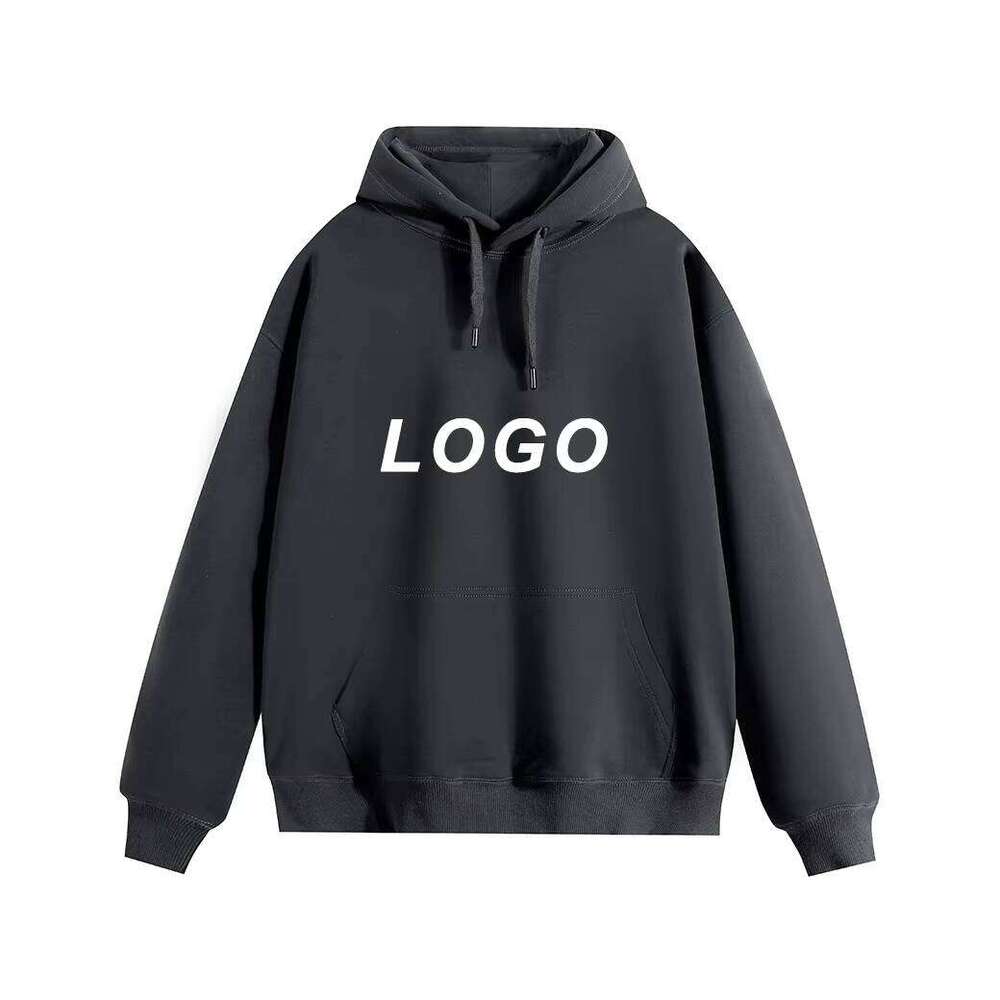 Blank Streetwear Oversized High-Quality 500gsm Heavy Wool Sweatshirt Logo Puff Print Men's Hoodie
