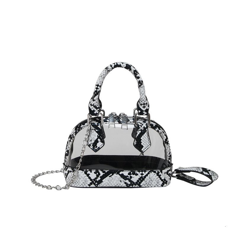 2025 autumn new fashionable snake bag skin pattern European and American style niche design transparent women's shoulder bag designer bag