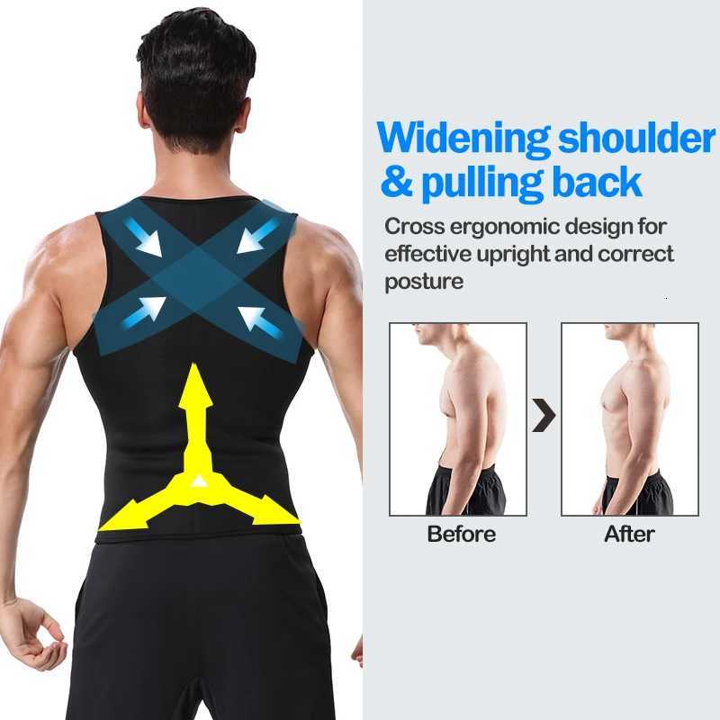 Neoprene Men Body Shaper Waist Sauna Suit Sweat Vest Slimming Underwear Weight Loss Shirt Fat Burner Workout Tank Corset W250910