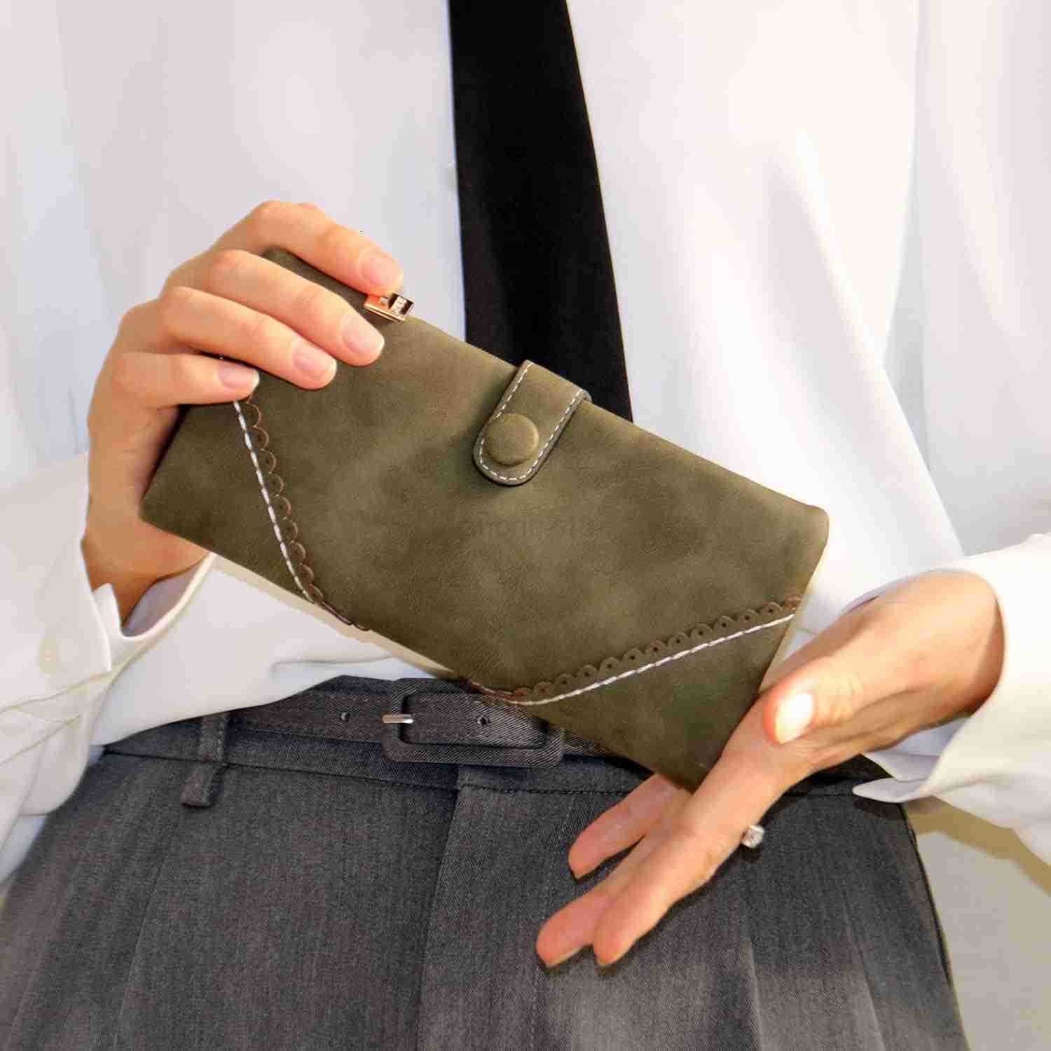 Women Vegan Leather Wallet Bifold Clutch Large Capacity Card Organizer Buckle Long Purse for Girls Candy ColorZ250910