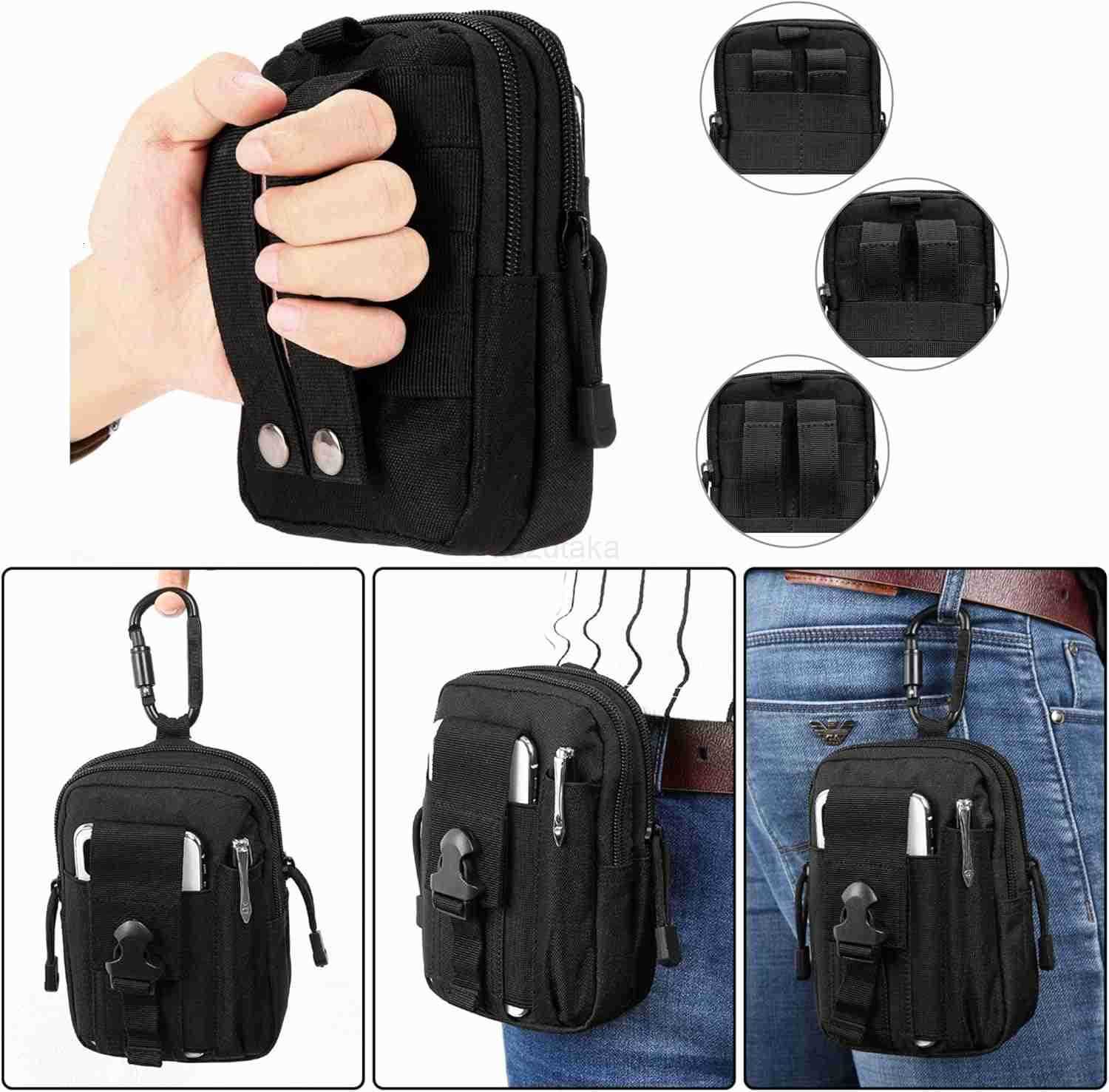 Tactical Waist Pouch EDC Molle Waist Bag Belt Phone Pouch Holster Purse Carrying Pouch for Smartphone Tools Z250910