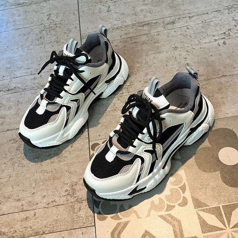 Super Popular Shoes Sneakers 2025 Spring New Campus Thick Sole Height Increasing Lightweight Ins Style for Women
