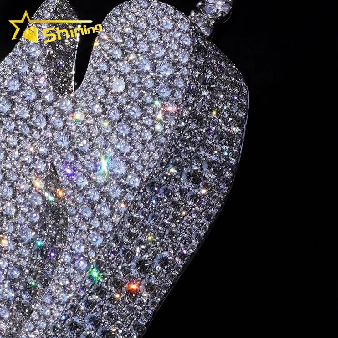 Personality Hip Hop Jewelry Fashion Charms 925 Sterling Silver VVS Moissanite Diamond Mens Iced Out Pendant