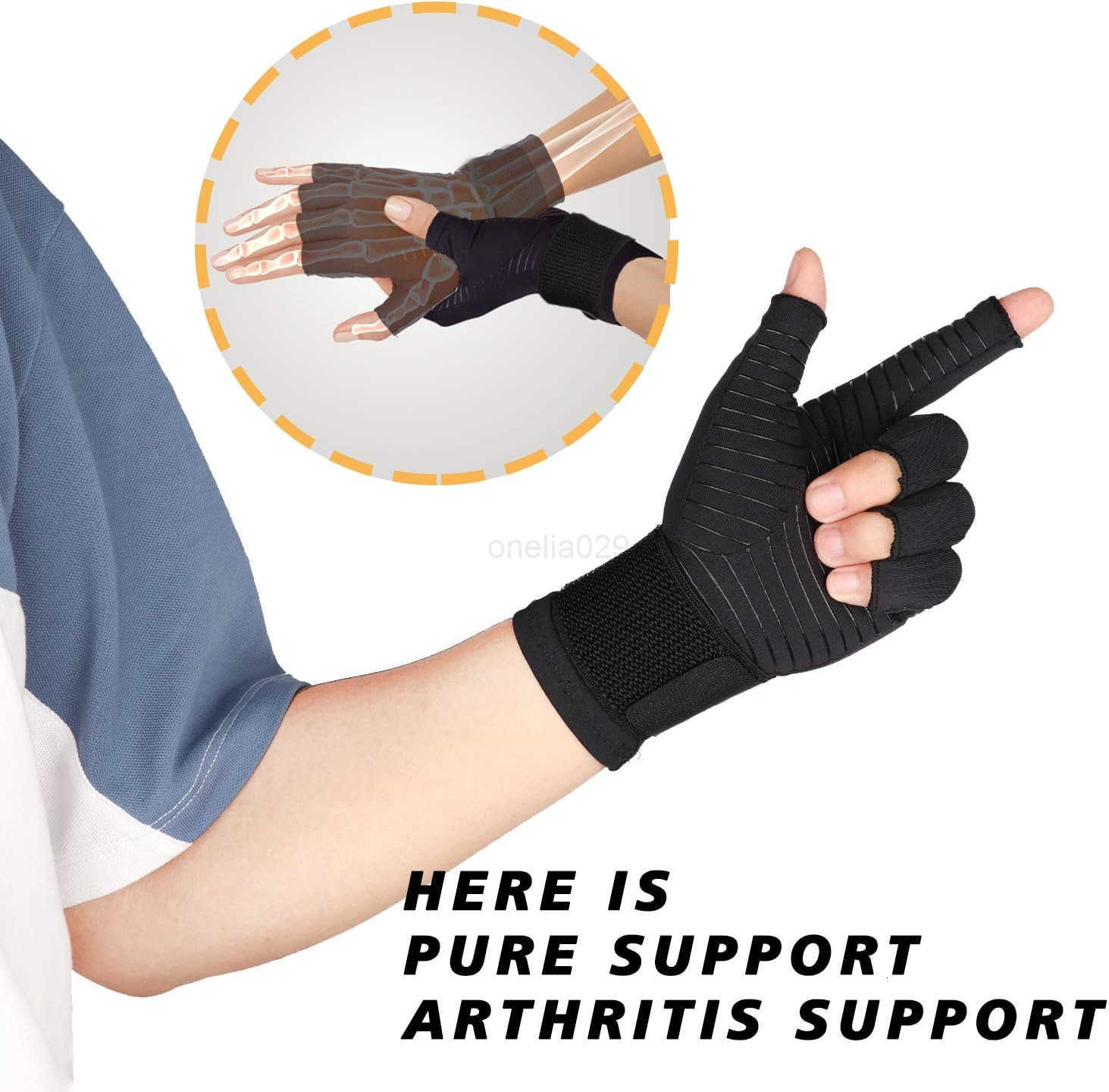 Compression Arthritis Gloves with StrapCarpal TunnelTypingSupport W250910