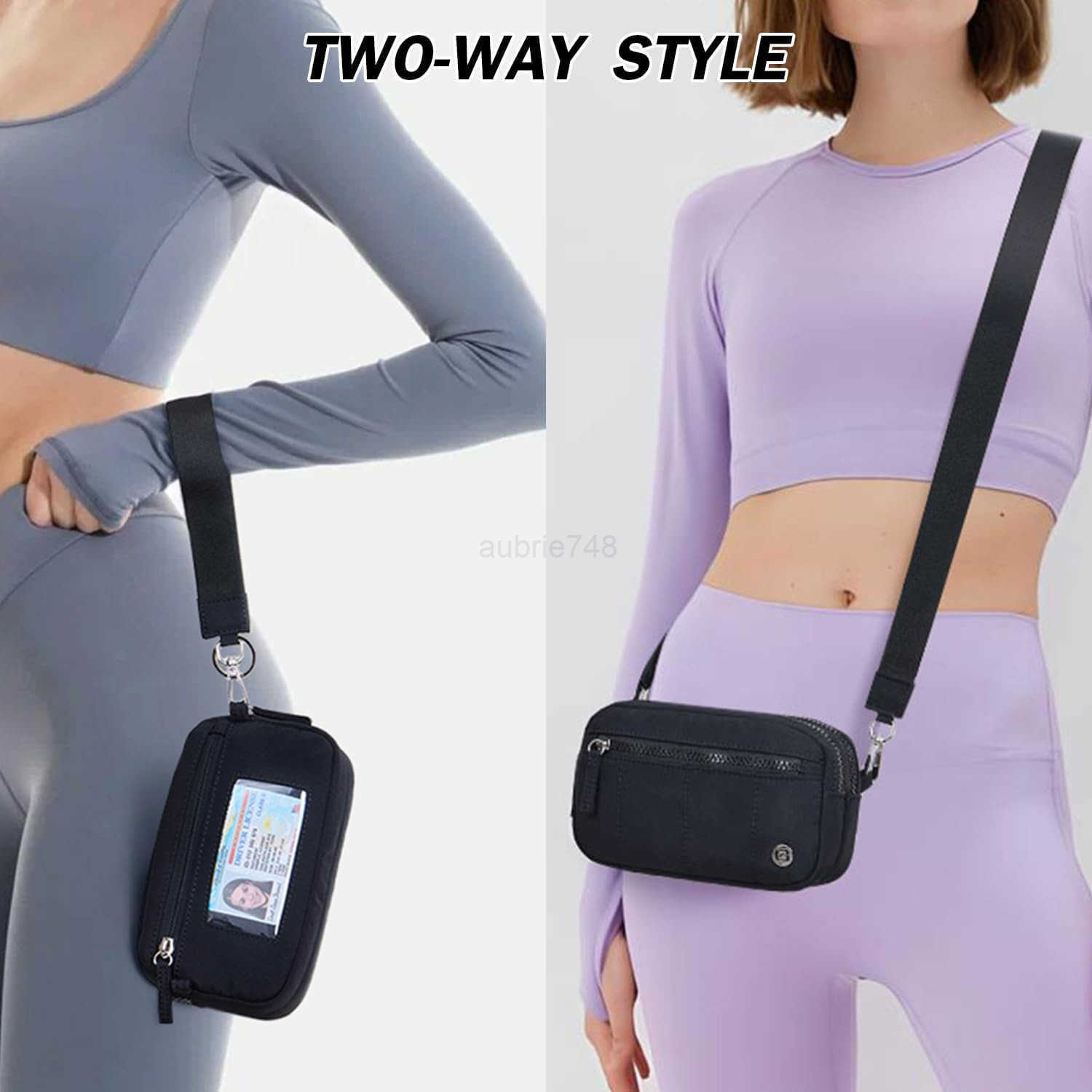 Small Nylon Crossbody Bags for WomenRFID Wristlet Purse Built in Wallet 4 Zipper Crossbody Wallet Phone OrganizerZ250910