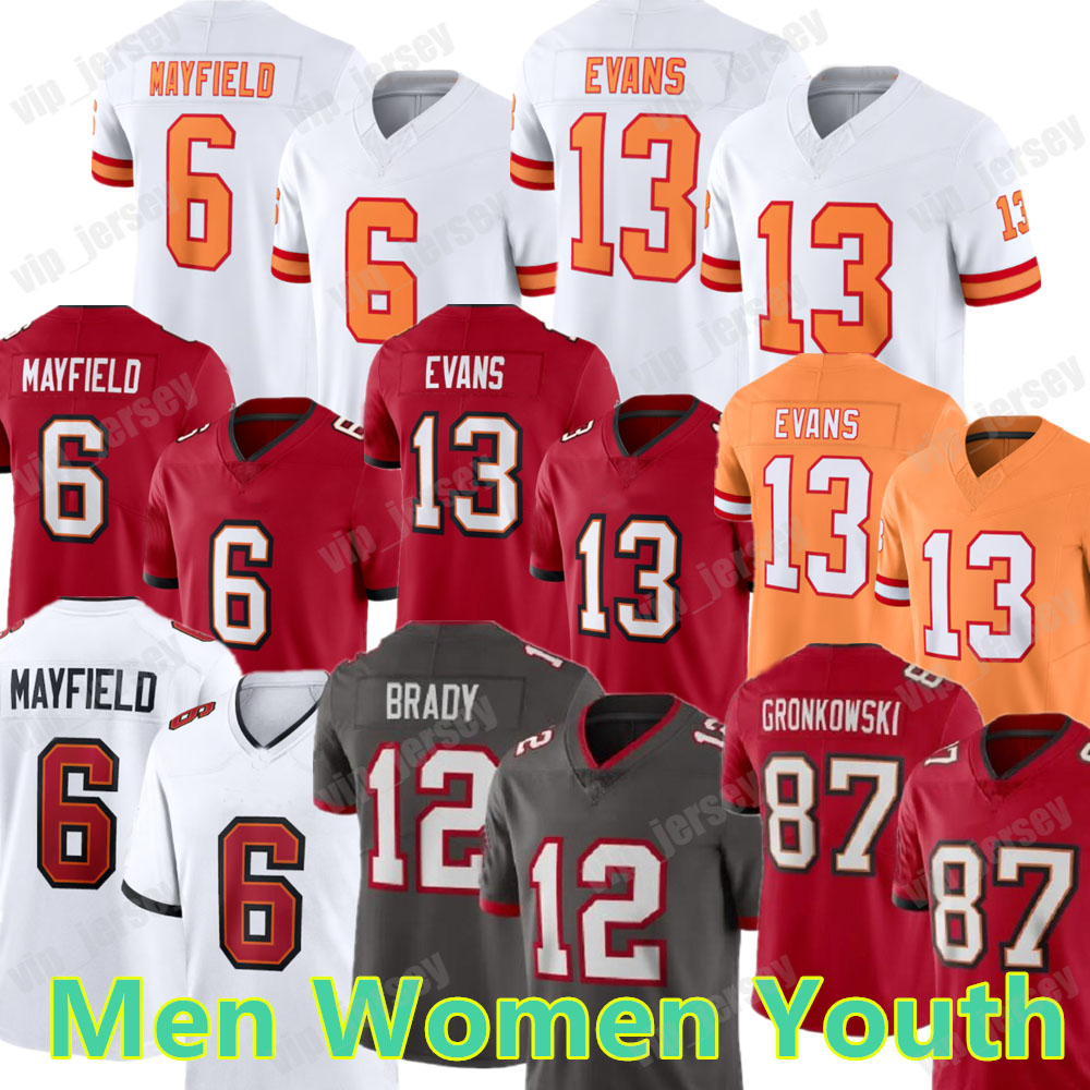 Custom Bucky Irving 6 Baker Mayfield Tom Brady Football Jerseys Mike Evans Emeka Egbuka Chris Godwin Jr Rachaad White