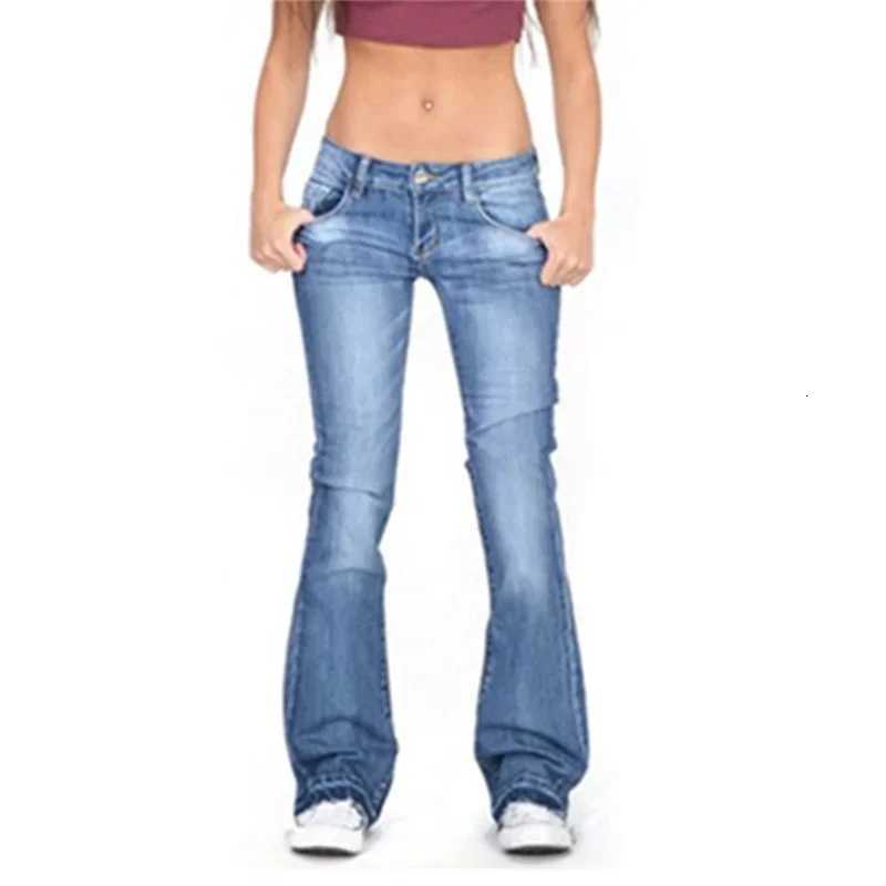 2024 Vintage Mid Waist Washed Jeans Women New Slim Fit Micro Flared Trousers Casual Commuter Female Denim Pants Trend Streetwear Z250910