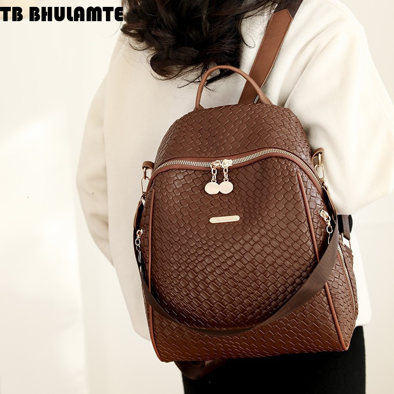 Free Shipping Designer Bag Fashion Leather Backpack 2025 New Simple Large Capacity Versatile School Luxury Bag Bag Women's Travel Backpack Cross-