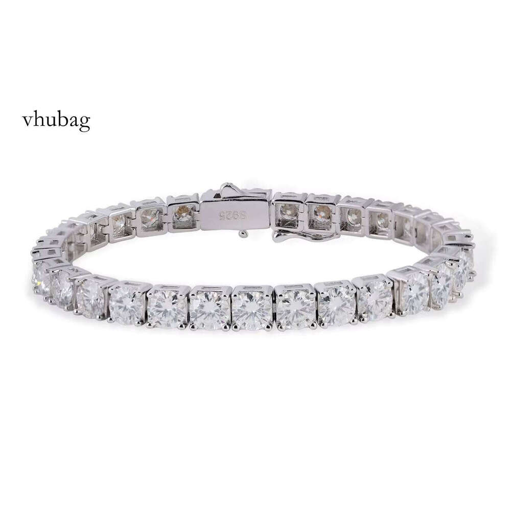 S Sterling Sier Moissanite Tennis Bracelet European and American Fashion Versatile Ins Style High-end Shining Jewelry