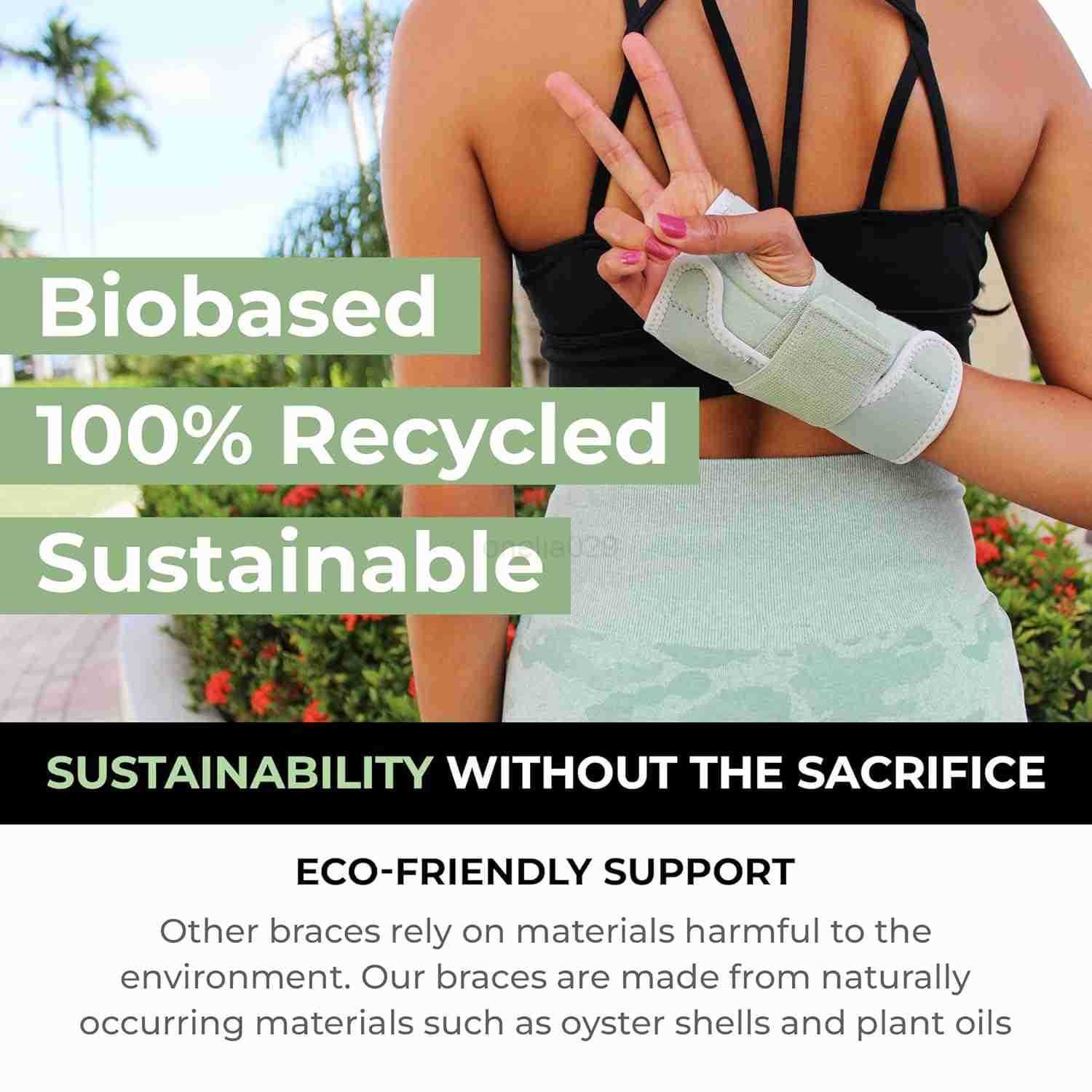 Wrist Splint Sustainable Biobased Wrist Support Brace One Size Fits Left or Right Wrist W250910