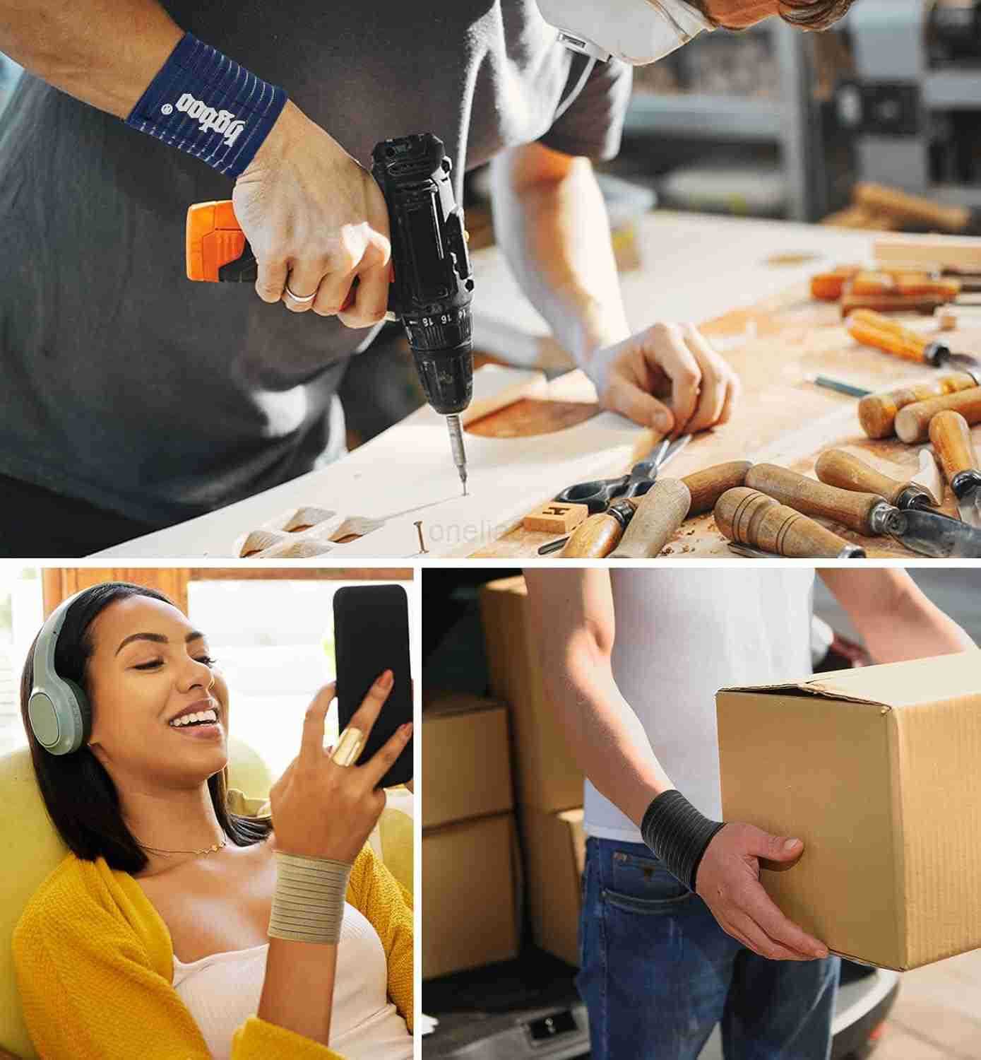 Wrist Bands 2 PCS HighElastic Straps Wrist Wraps Wrist Brace for Sports Weightlifting Tennis Basketball Tendonitis Carpal Tunnel Arthritis Breathabl W