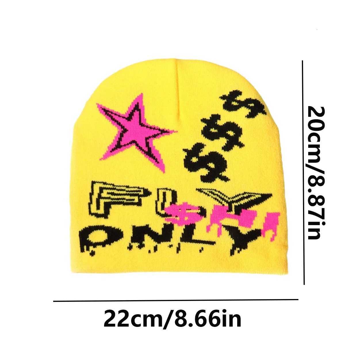 Fashion y2k street hiphop jacquard knitted hat personali fashion trend autumn and winter cold proof warm beaniest G250910
