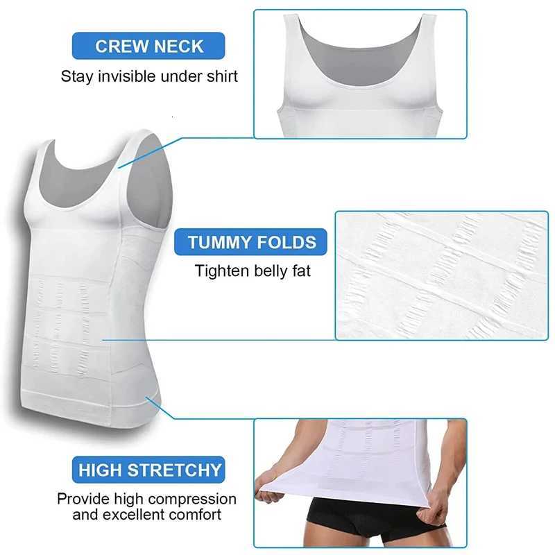 Mens Slimming Shaper Vest Elastic Body Shapewear Compression Abdominal No Sleeves Vest Breathable Fitness Sport Shaping Shirt W250910