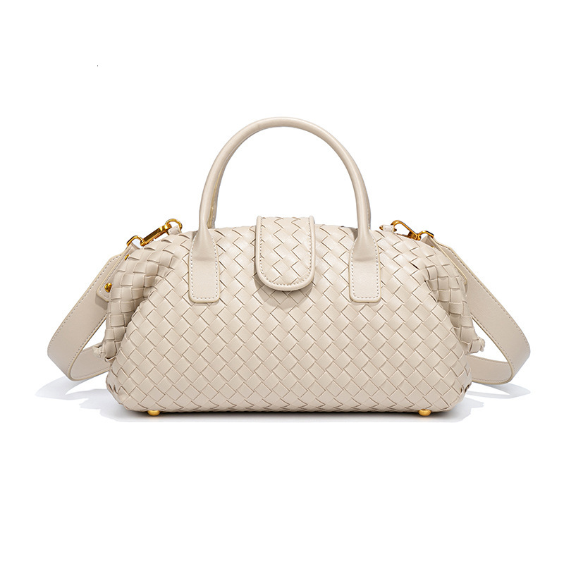 New Women's Woven Handbag High-end Crossbody Clip Horizontal Shell Classic Fashion Boston Bag