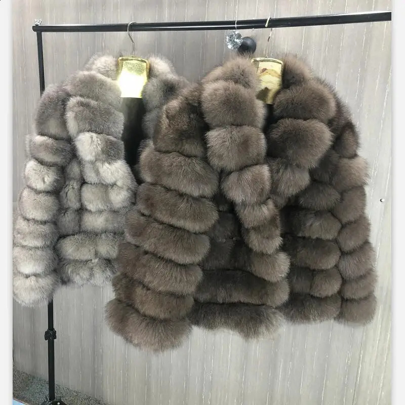 Womens Real Fox Fur Coat Detachable Transform Jacket Removable Vest Thick Warm Solid Fur Fashion 250909