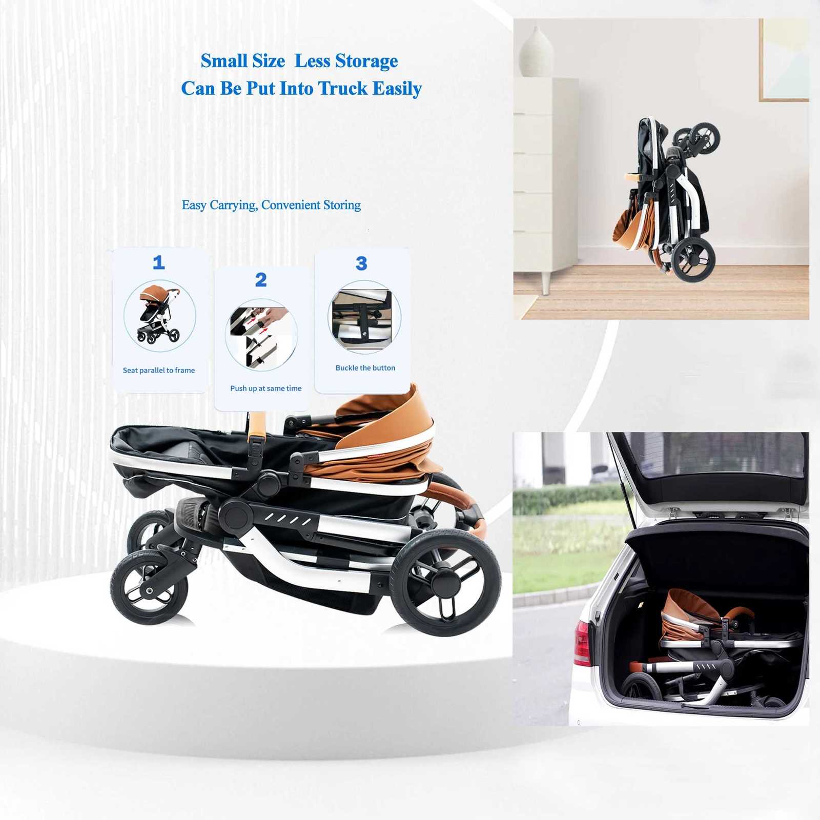 Baby StrollerStandard Pram Reversible Baby CarriageUnisex PuschairToddler StrollerBassinet Pram Suit Newborn Toddler W250910