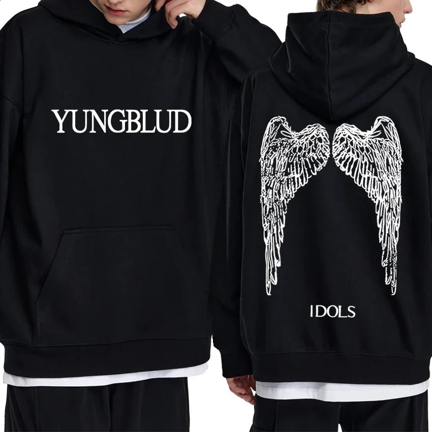 2025 in Idols Wings punk Grunge Hoodie Men YUNGBLUD Double Sided printed streetwear Unisex Sweatshirt 250909