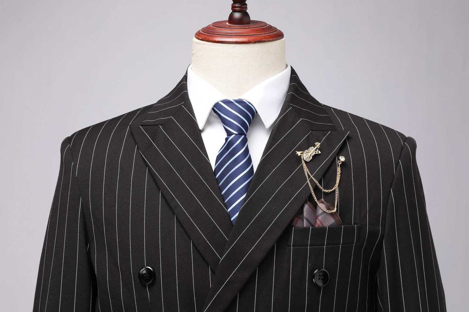 Mens DoubleBreasted Suit Classic Formal Business Wear W250910