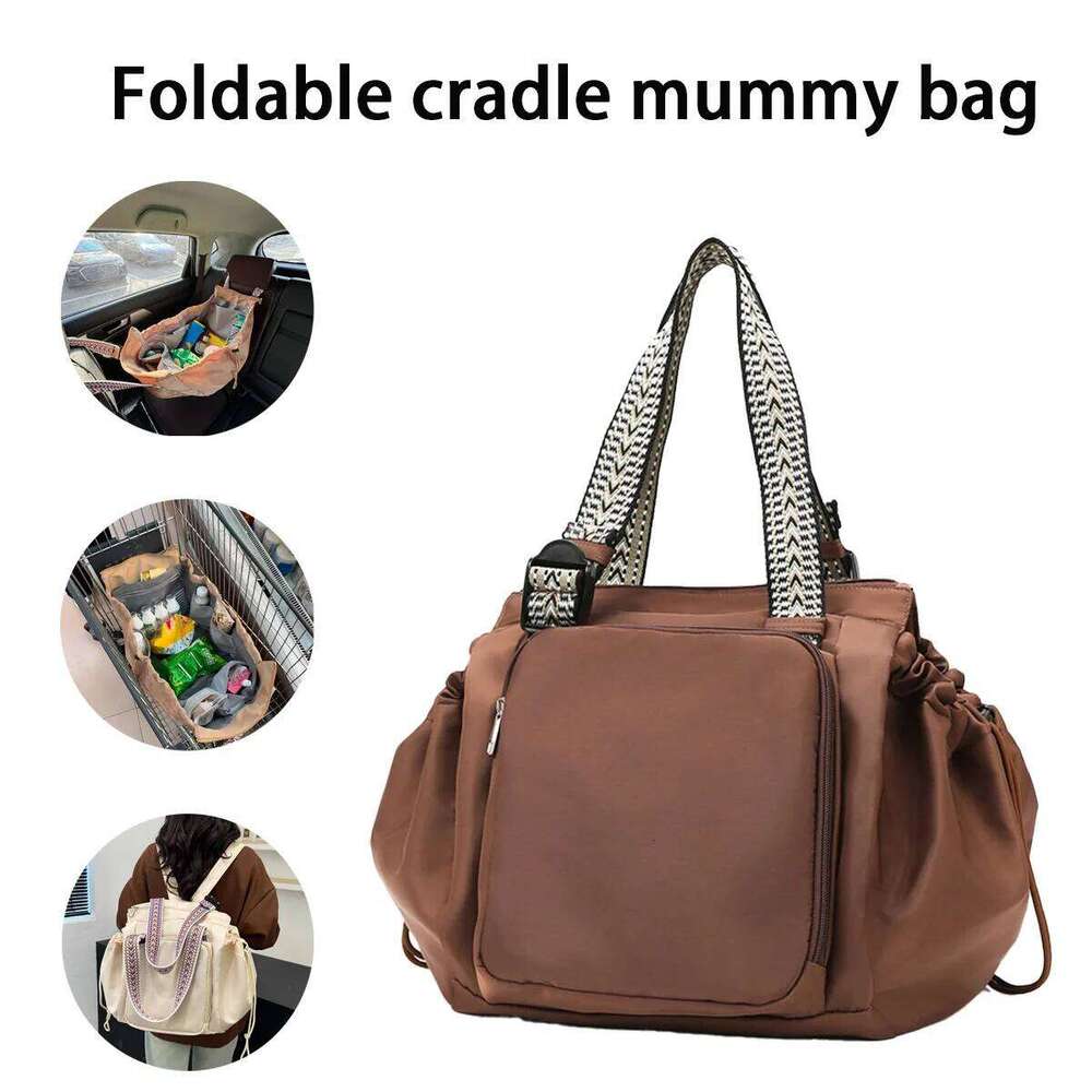 14-pocket Large-capacity Foldable Diaper Oxford Fabric Durable Multifunctional Mommy Bag Carrying Light Backpack