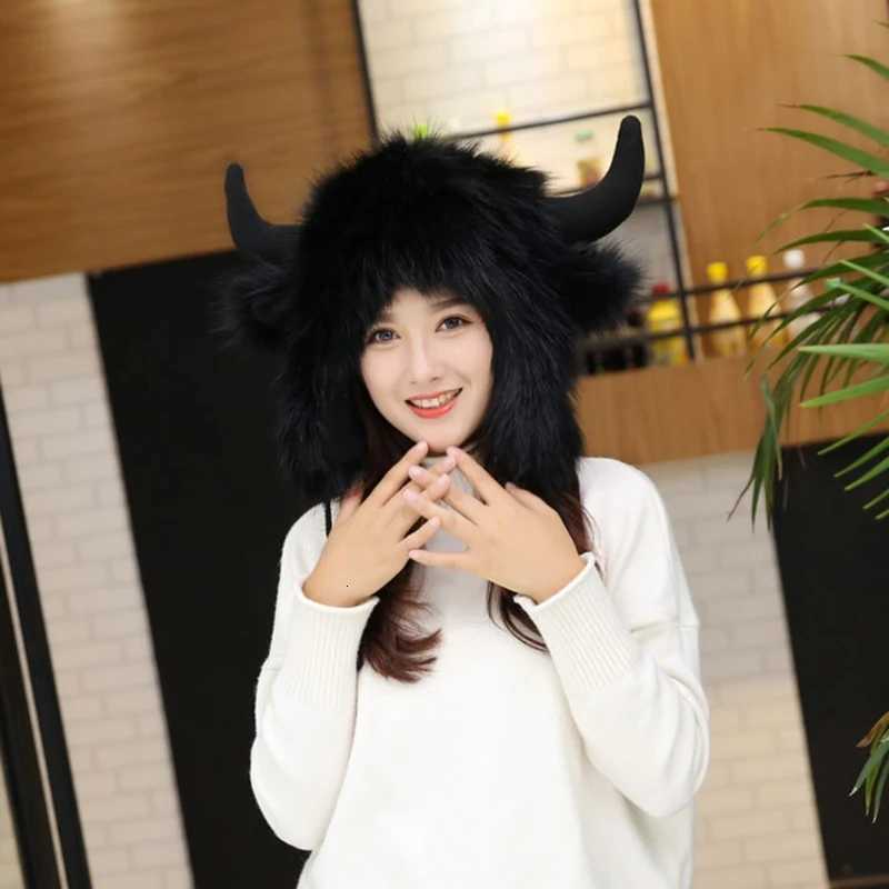 DXAE Women Faux Fleece Fuzzy Plush Winter Trper Hat Ski C Ear Fls Cold Weather Snow Ski Cute Antlers Horns Ears EarmuffXJ250910
