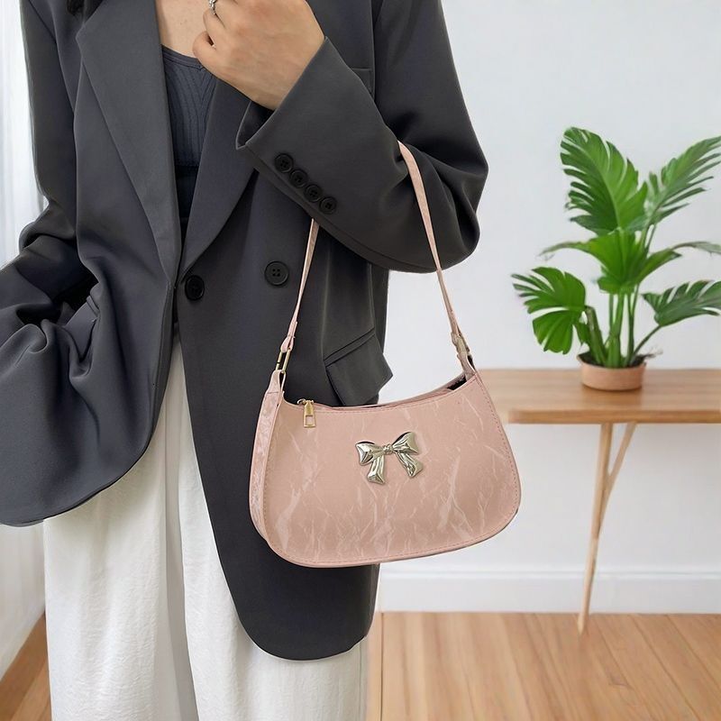 Underarm Bag For Women Niche New Model High Quality Luxury Free Shipping Designer Bag Bag Texture Stylish Single Shoulder Popular Fashion Bow Commuter
